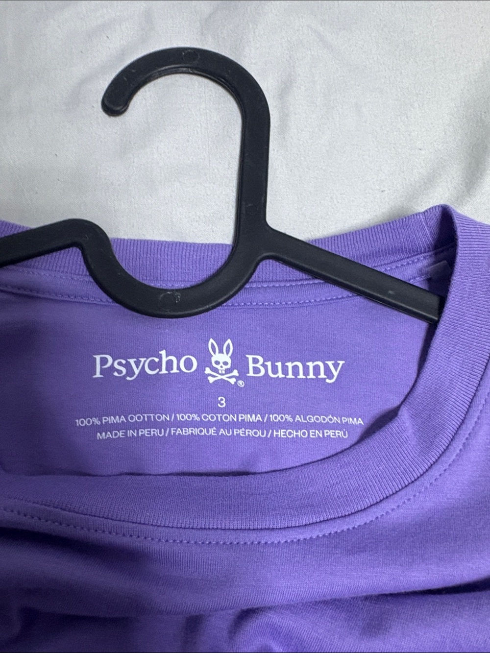 Psycho Bunny men Lavender Short Sleeve Tee with Logo size 3 men (small) - Picture 3 of 3
